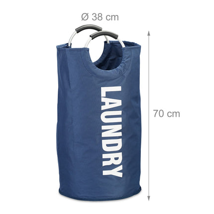 Collapsible laundry basket with handle