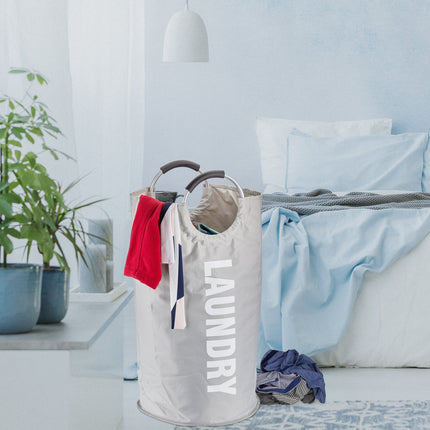 Collapsible laundry basket with handle
