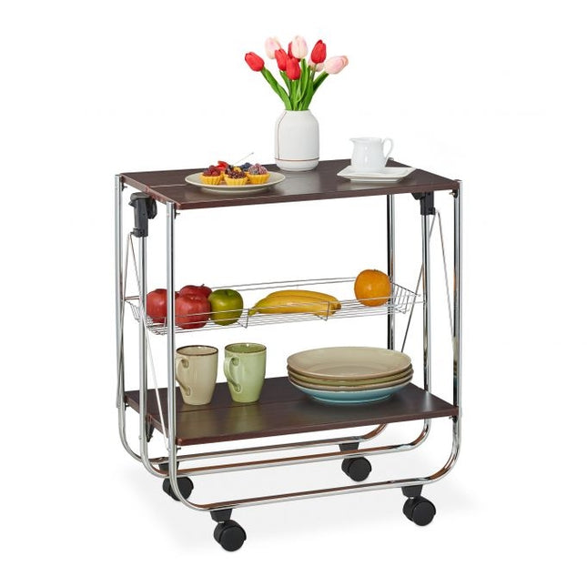 Collapsible serving trolley