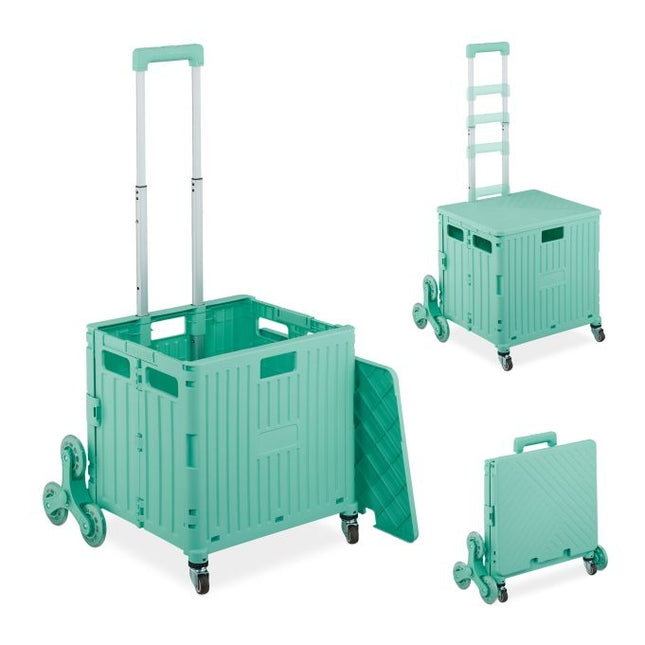 Collapsible shopping cart + lid 8 wheels