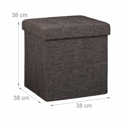 Collapsible stool with linen fabric storage