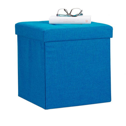 Collapsible stool with linen fabric storage