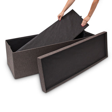 Collapsible storage bench linen fabric