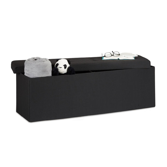 Collapsible storage bench linen fabric