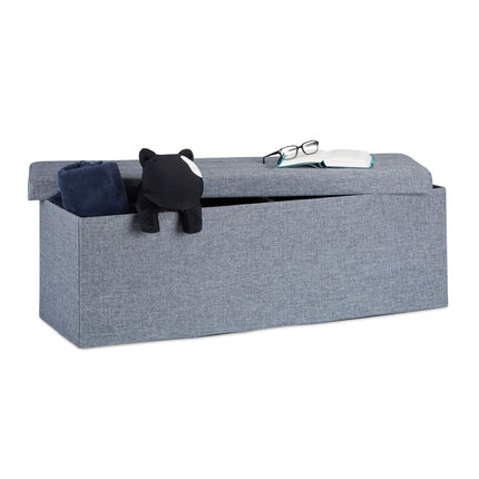 Collapsible storage bench linen fabric