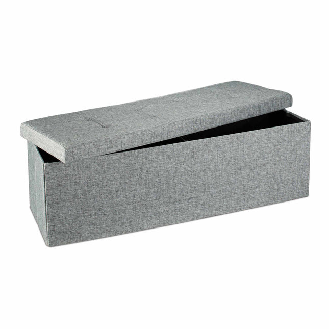 Collapsible storage bench linen fabric