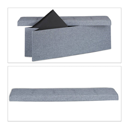 Collapsible storage bench linen fabric