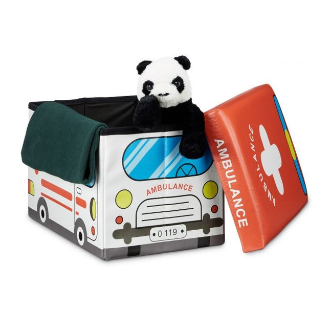 Collapsible toy box with storage space