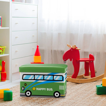 Collapsible toy box with storage space