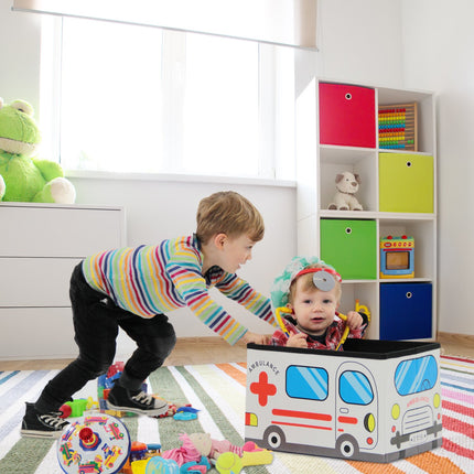 Collapsible toy box with storage space