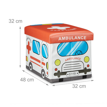 Collapsible toy box with storage space