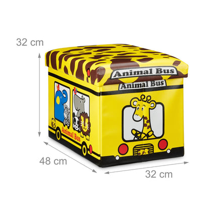 Collapsible toy box with storage space