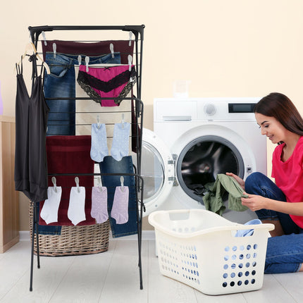 Collapsible washing rack with 50 clips