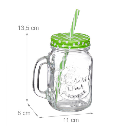 Colorful drinking glasses with lids - 12 pcs