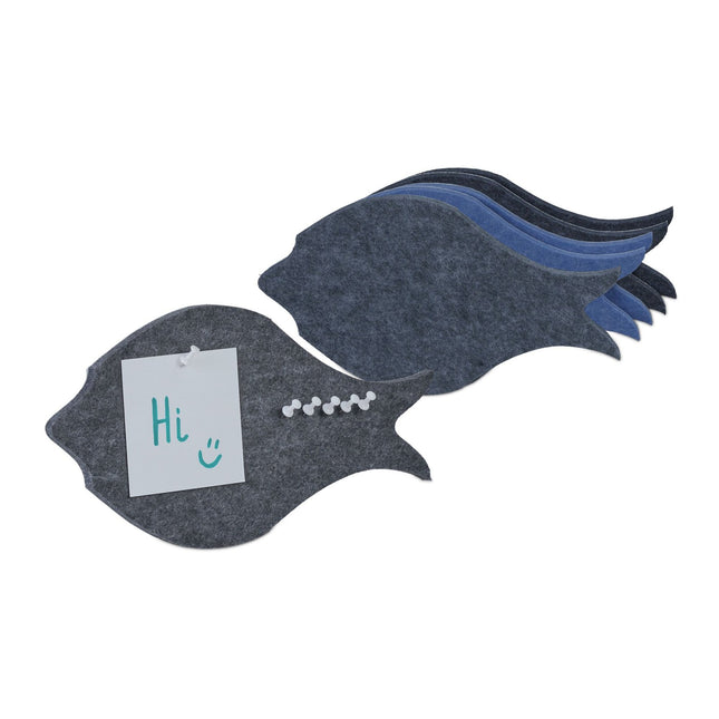 Colorful pin board made of felt - fish - 6 pcs