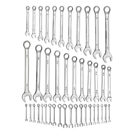 Combination Wrench Set, 42-Piece SAE/Metric, Pouch