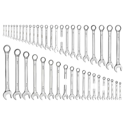 Combination Wrench Set, 44-Piece SAE/Metric, Roll-Up Pouch