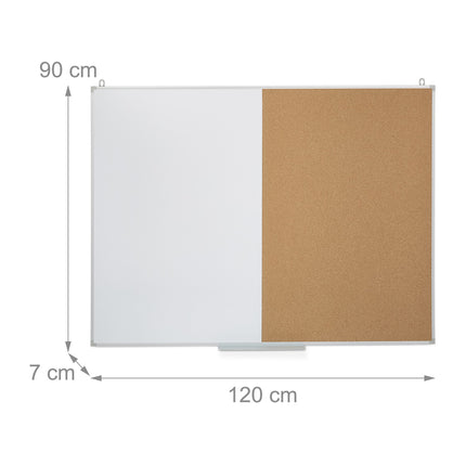 Combination of bulletin board and magnetic board