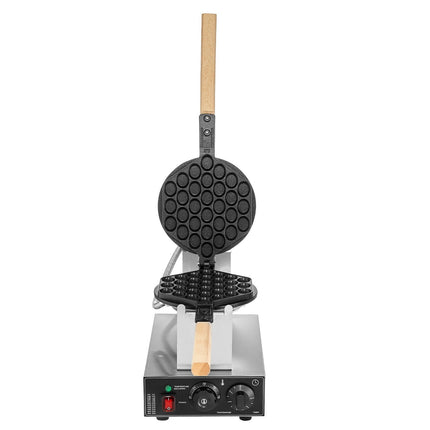 Commercial Bubble Waffle Maker 1400W, 180 Flip, Temp Timer