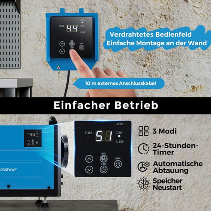 Commercial Dehumidifier, 3 Modes, 24H Timer, 58L/Day Capacity