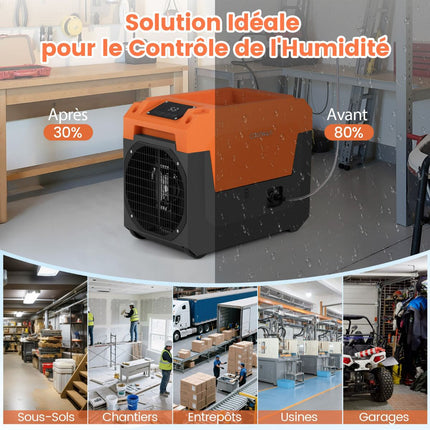 Commercial Dehumidifier 66 L/Day, Pump Drain, 167 m²