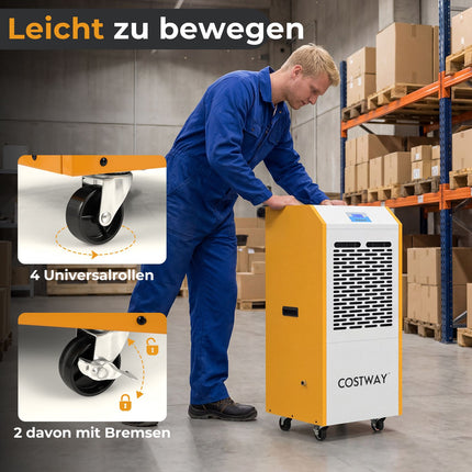 Commercial Dehumidifier 90L/Day With Pump And Hose – 24-Hour Timer