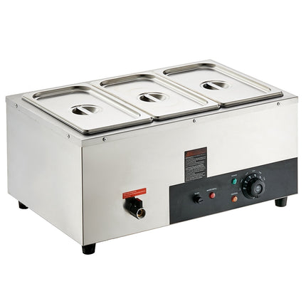 Commercial Electric Bain Marie Warmer, 3 x 8 Qt Pans