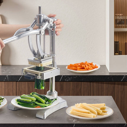 Commercial French Fry Cutter, Stainless Steel, 3 Blade Sizes