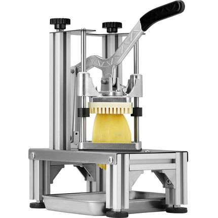 Commercial French Fry Cutter With Tray, 4 Blades, 1/4 and 3/8 In