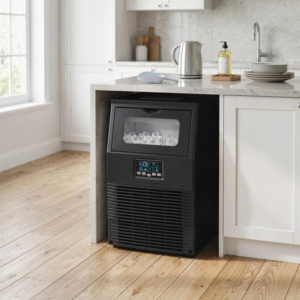 Commercial Ice Maker, 30kg/Day, 4kg Storage, Self-Cleaning