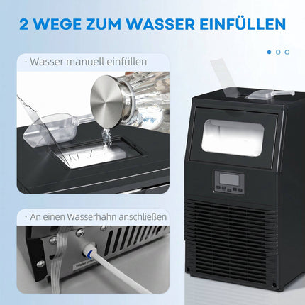 Commercial Ice Maker, 30kg/Day, 4kg Storage, Self-Cleaning