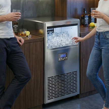 Commercial Ice Maker, 45kg/Day, Stainless Steel, LCD Panel