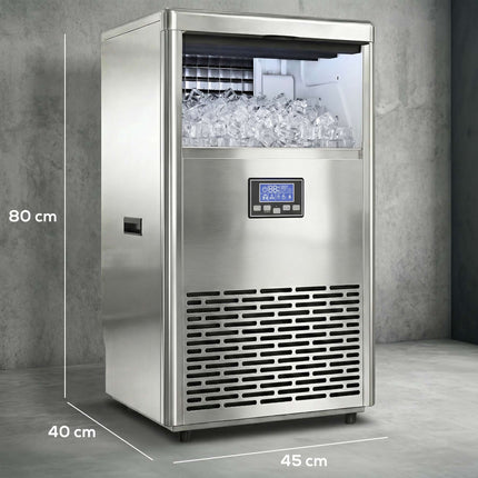 Commercial Ice Maker, 45kg/Day, Stainless Steel, LCD Panel