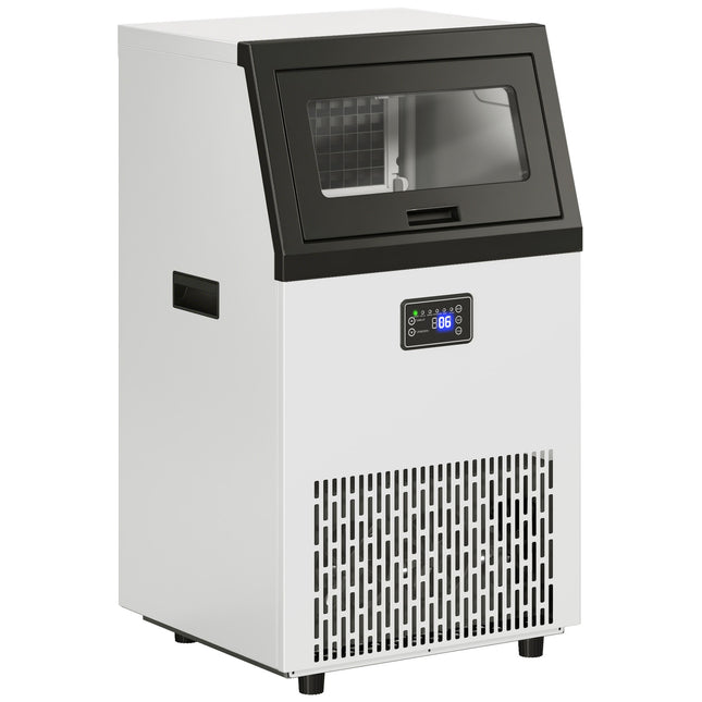 Commercial Ice Maker, 55kg/24h, Stainless Steel, 13kg Storage