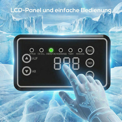 Commercial Ice Maker, 55kg/24h, Stainless Steel, 13kg Storage