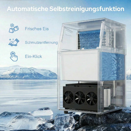 Commercial Ice Maker, 55kg/24h, Stainless Steel, 13kg Storage