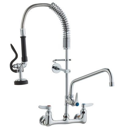 Commercial Pre-Rinse Faucet, Wall Mount, 25in Brass
