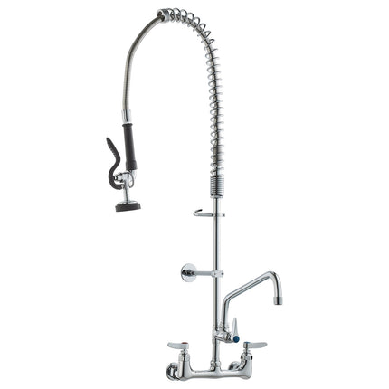 Commercial Pre-Rinse Faucet, Wall-Mount, 36in Brass