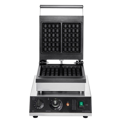 Commercial Waffle Maker, 2000W Dual Rectangle, Temp Timer