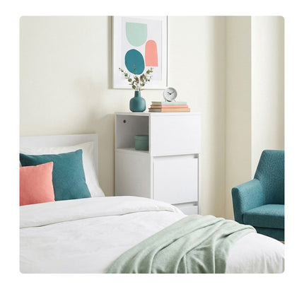 Compact MDF Bedside Table Set with Drawers, 64x24x30 cm