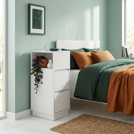 Compact MDF Bedside Table Set with Drawers, 64x24x30 cm