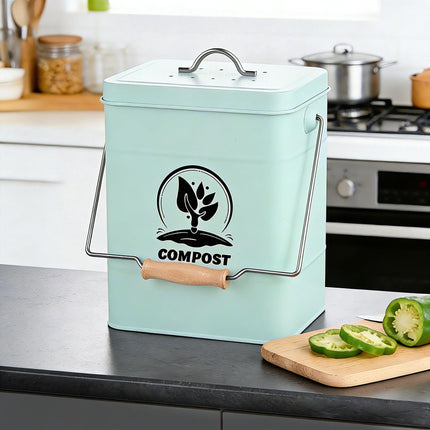 Compost Bin, 6L Kitchen Caddy With Odour Filter Lid