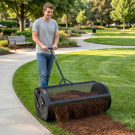 Compost Spreader 112 cm, Push Tow, Adjustable Height