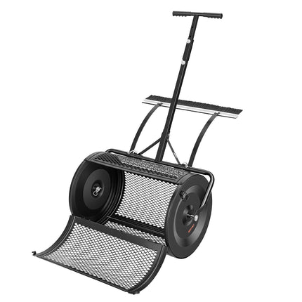 Compost Spreader 24 In, Push-Tow Handle, Leveling Brush