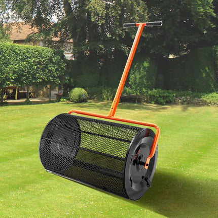 Compost Spreader Roller, 24 In Wide, Adjustable Handle