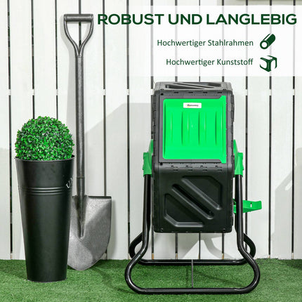 Rotating 65L plastic composter - weatherproof with ventilation