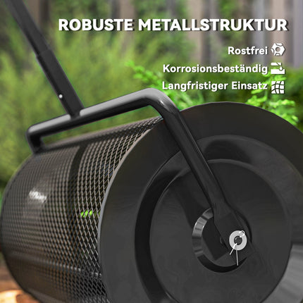 Compost spreader 300L with T-handle for lawn