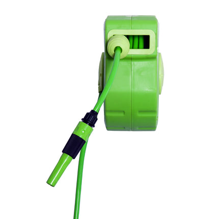 Automatic air hose reel, 11M, 180° rotatable, green