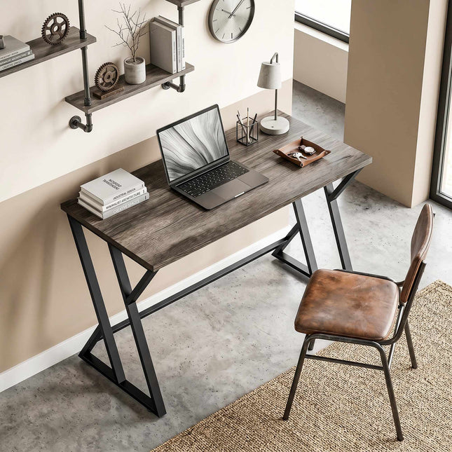 Computer Desk 120x60 cm, Z-Frame Metal Legs, Gray