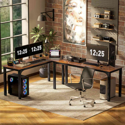 Computer Desk, Rustic Brown, Spacious Design, Chipboard
